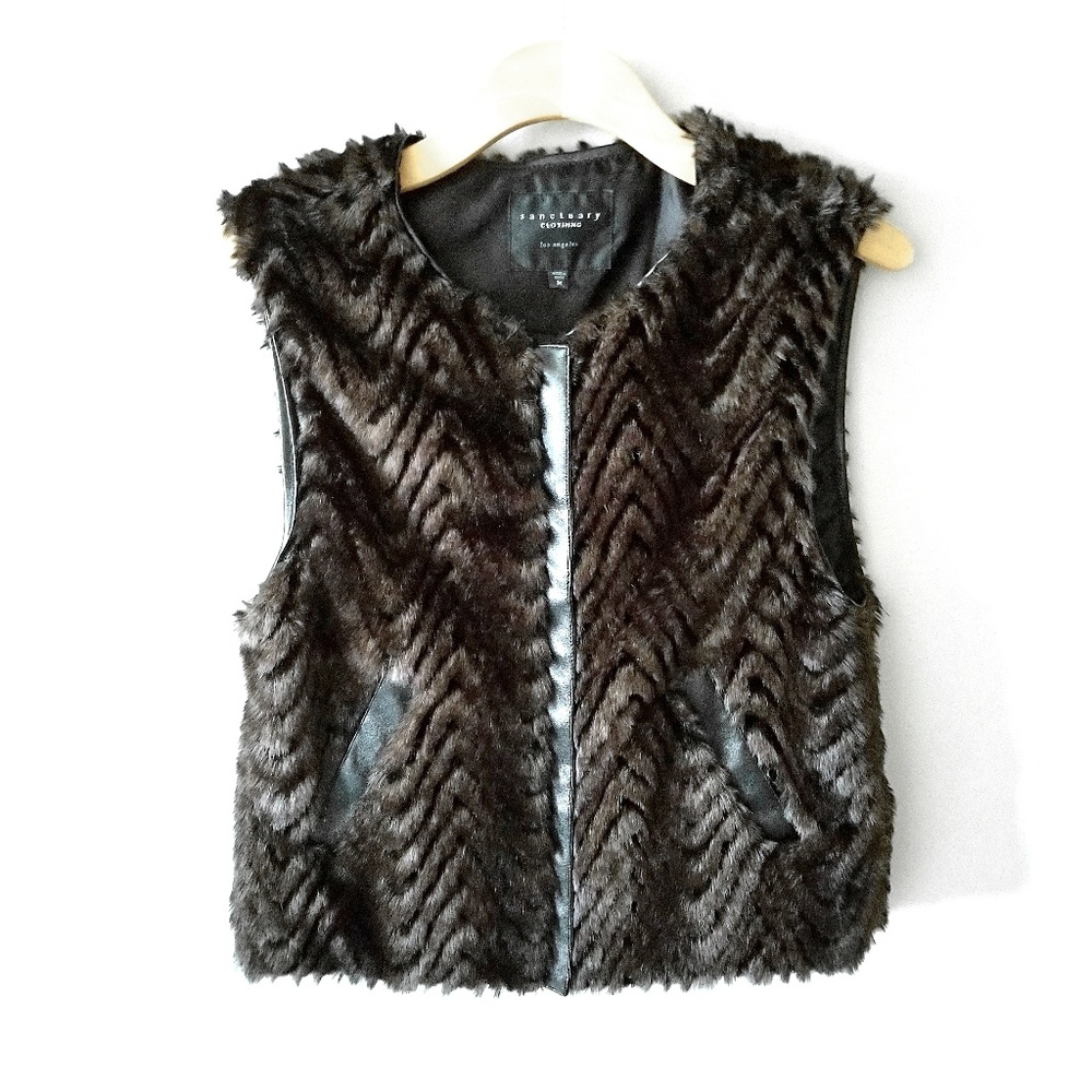 Faux Fur Black-Brown Vest (Super Soft)